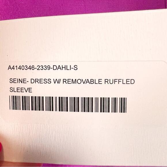 NWT Alexis Pink Seine MIDI dress‎ removable wrist ruffles S - Picture 8 of 10